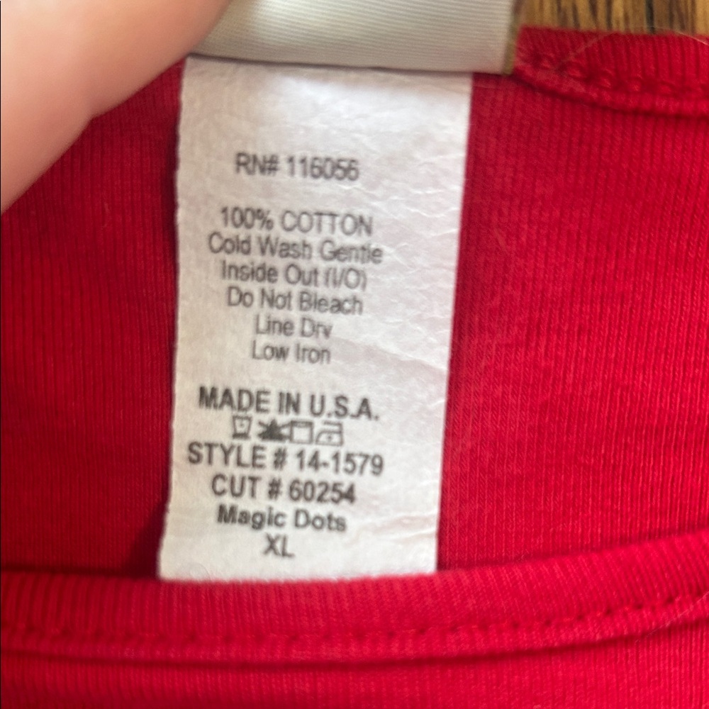 Red Patterned Long Sleeve Top - Picture 3 of 4